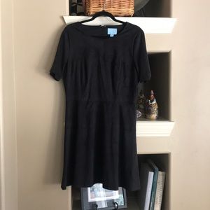 Cece Short Sleeve Faux Suede Dress